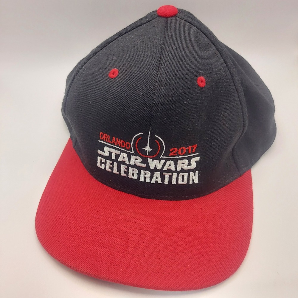 Star Wars Celebration Orlando 2017 Snapback Hat Black Red Lucasfilm Official‎